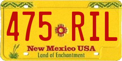NM license plate 475RIL