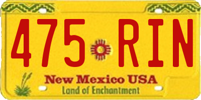 NM license plate 475RIN