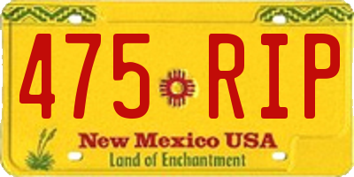 NM license plate 475RIP