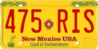 NM license plate 475RIS