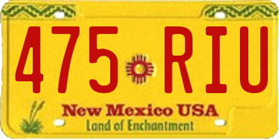 NM license plate 475RIU