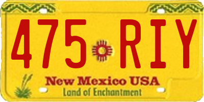 NM license plate 475RIY
