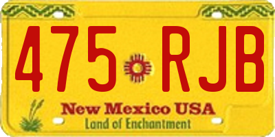 NM license plate 475RJB