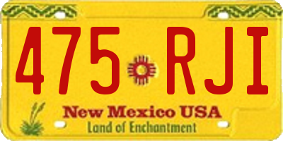 NM license plate 475RJI