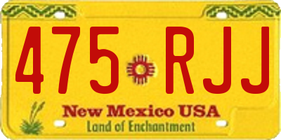NM license plate 475RJJ