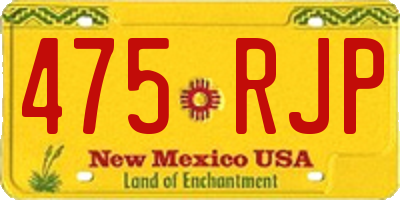 NM license plate 475RJP