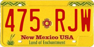 NM license plate 475RJW