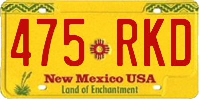 NM license plate 475RKD