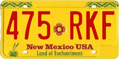 NM license plate 475RKF