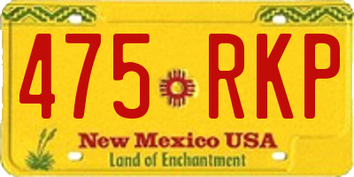 NM license plate 475RKP