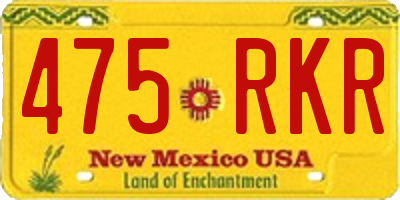 NM license plate 475RKR