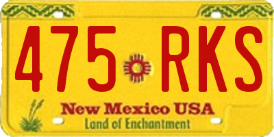 NM license plate 475RKS