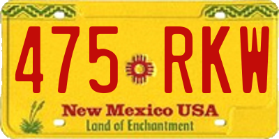 NM license plate 475RKW