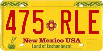 NM license plate 475RLE