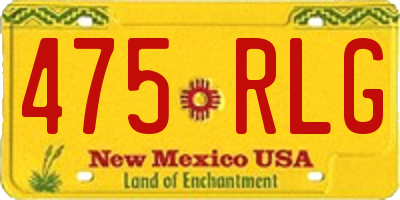 NM license plate 475RLG