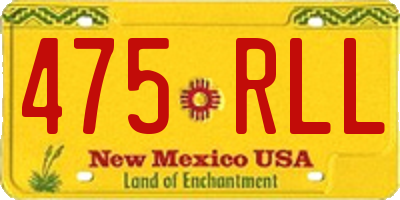 NM license plate 475RLL