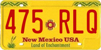 NM license plate 475RLQ