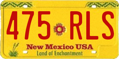 NM license plate 475RLS
