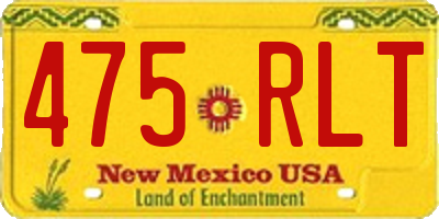 NM license plate 475RLT