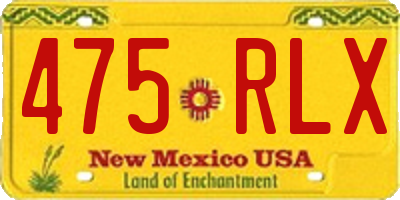 NM license plate 475RLX