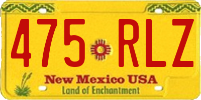 NM license plate 475RLZ