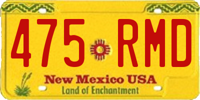 NM license plate 475RMD