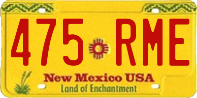 NM license plate 475RME