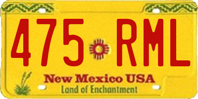 NM license plate 475RML