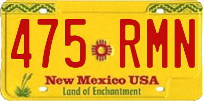 NM license plate 475RMN