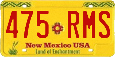 NM license plate 475RMS