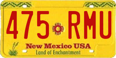 NM license plate 475RMU