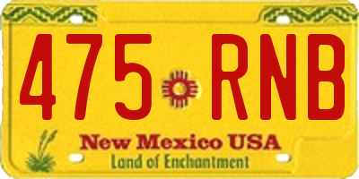 NM license plate 475RNB