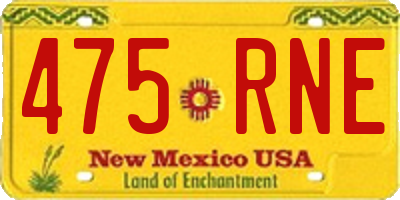 NM license plate 475RNE