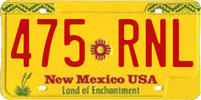 NM license plate 475RNL