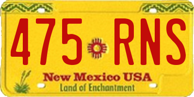 NM license plate 475RNS