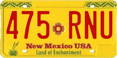 NM license plate 475RNU