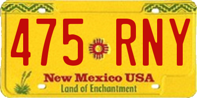 NM license plate 475RNY