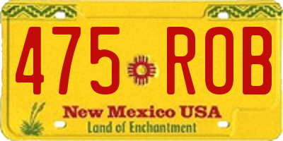 NM license plate 475ROB