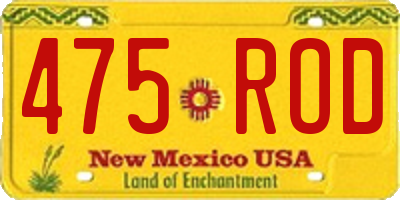NM license plate 475ROD