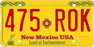 NM license plate 475ROK