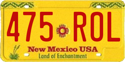 NM license plate 475ROL