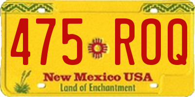 NM license plate 475ROQ
