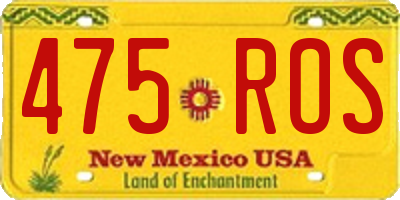 NM license plate 475ROS