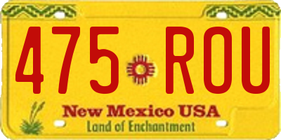 NM license plate 475ROU