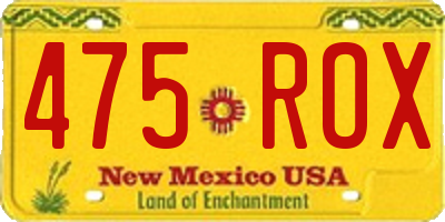 NM license plate 475ROX
