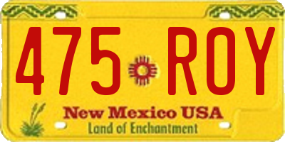 NM license plate 475ROY