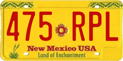 NM license plate 475RPL