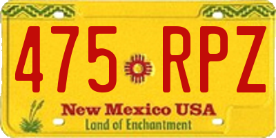 NM license plate 475RPZ