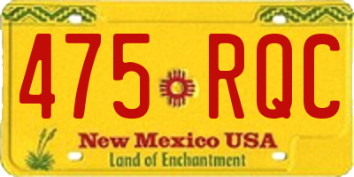 NM license plate 475RQC