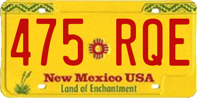 NM license plate 475RQE